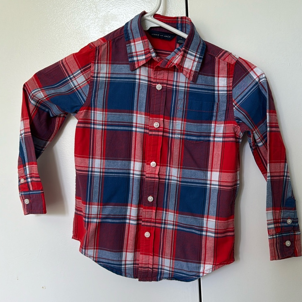 Janie and Jack Madras button down shirt 4t